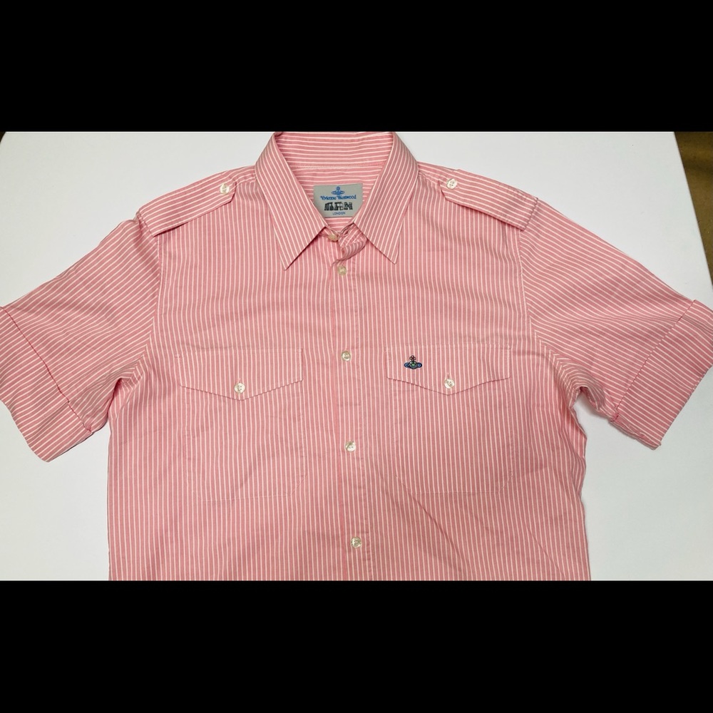 Vivienne Westwood Short/S Stripe Shirt Pink Men’s